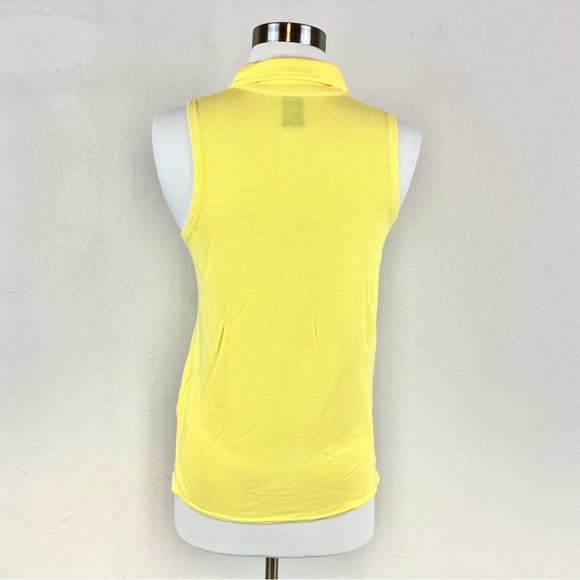 Gap Yellow Cut Off Sleeve Collared Top - Picture 3 of 6